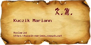 Kuczik Mariann névjegykártya