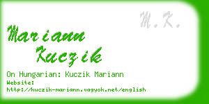 mariann kuczik business card